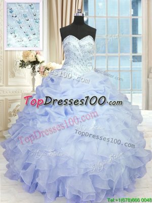 Perfect Floor Length Peach 15th Birthday Dress Sweetheart Sleeveless Lace Up