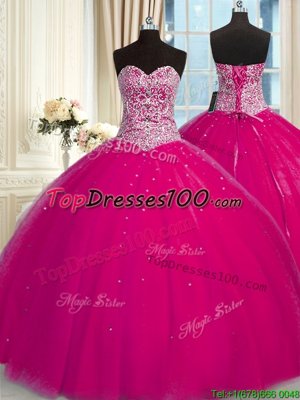 Wonderful Halter Top Sleeveless Beading and Sequins Lace Up Quinceanera Dress