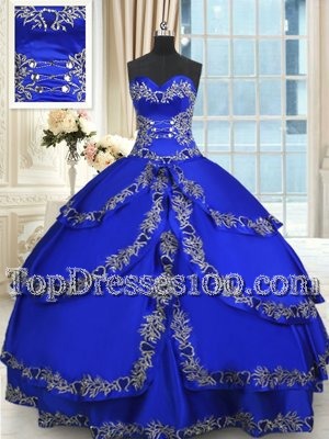 Sleeveless Beading and Embroidery and Ruffled Layers Lace Up Ball Gown Prom Dress