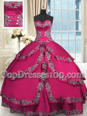 Hot Selling Wine Red Lace Up 15 Quinceanera Dress Beading and Embroidery and Ruffled Layers Sleeveless Floor Length