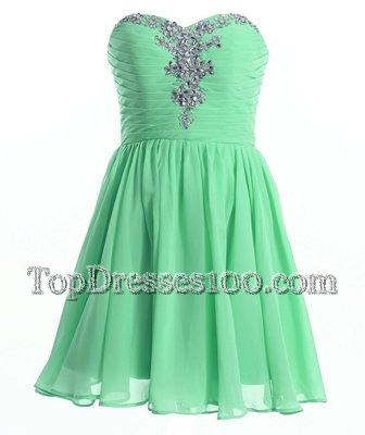 Chiffon Sleeveless Mini Length Casual Dresses and Beading