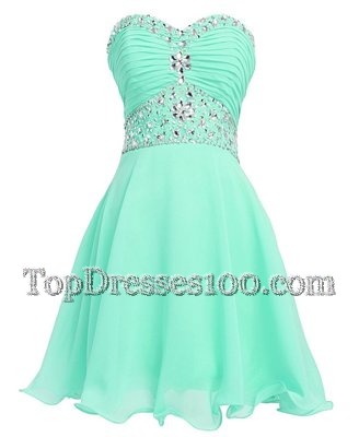 Scoop Red Sleeveless Beading Mini Length Cocktail Dresses