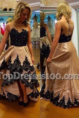 Best Selling Champagne Prom Dresses Prom and For with Lace Bateau Sleeveless Zipper