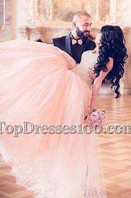 Excellent Pink Sleeveless Chiffon Lace Up Formal Dresses for Prom