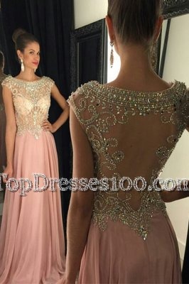 Scoop Sleeveless Chiffon Homecoming Dress Beading and Sequins Zipper