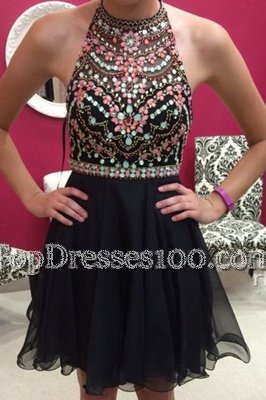Beading Teens Party Dress Royal Blue Zipper Cap Sleeves Mini Length