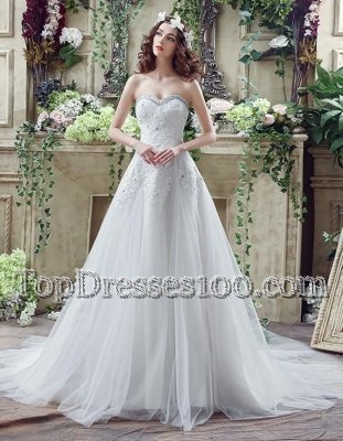 Colorful White Bridal Gown Spaghetti Straps Sleeveless Brush Train Zipper