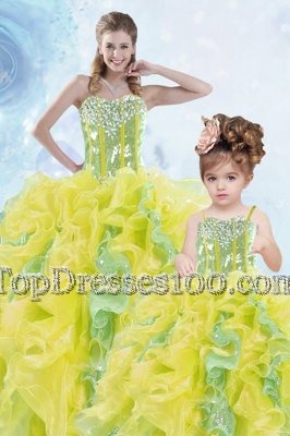 Suitable Floor Length Lace Up Quinceanera Dresses Fuchsia and In for Military Ball and Sweet 16 and Quinceanera with Beading and Pick Ups