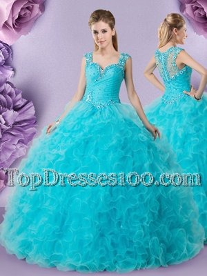 One Shoulder Purple Ball Gowns Appliques and Ruffles 15 Quinceanera Dress Lace Up Tulle Sleeveless Floor Length