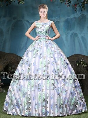 Cute Multi-color Lace Up Straps Appliques and Pattern 15 Quinceanera Dress Tulle Sleeveless