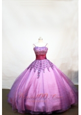 Lovely Purple Little Girl Pageant Dresses With Appliques and Straps  Pageant Dresses