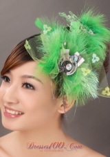 Spring Green Rhinestone Special Occasion Fascinators