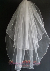 Beading Tulle Two Layers Wedding Veils