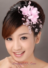 Pink Organza Imitation Pearls Special Occasion Fascinators