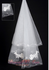 Organza Lace Applique Edge Bridal / Wedding Veils