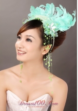 Lovely Feather Organza Beading Fascinators