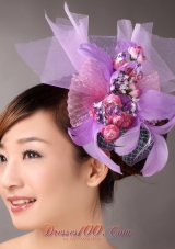 Lavender Hand Made Flowers Fascinator Feathers On Sale