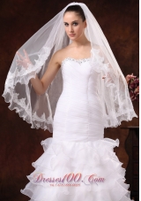 Tulle With Lace Appliques Edge Graceful Bridal Veils For Wedding