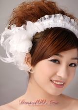 Imitation Pearls White Organza Women’ s Fascinators