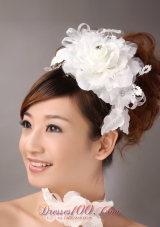 White Exquisite Ribbons Flower Organza Fascinators