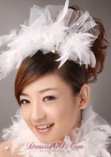 Beautiful Feather Flower Imitation Pearls Fascinators