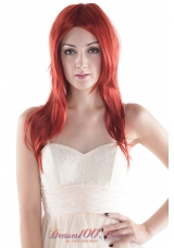Medium Long High Quality Synthetic Red Straight Hair Wig