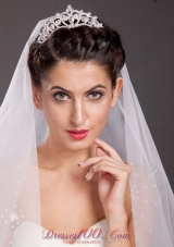 Pretty Alloy With Crystal Adorned Tiara