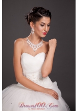 Gorgeous Imitation Pearl Bridal Jewelry Set Necklace With Earrings