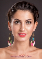 Multi-color Chandelier Silver Plated Drop Earrings