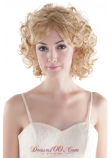Cute Short Curly Blonde High Quality Synthetic Hair Wig