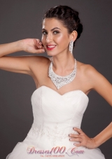 Gorgeous Alloy Crystal Bridal Jewelry Set Including Necklace With Earrings