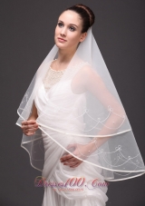 One-tier Organza With Embroidery Bridal Veil On Sale