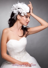 Pearls Hand Made Flowers Taffeta Headpieces