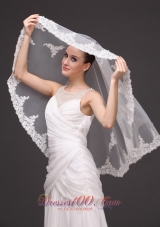 Two-tier Tulle With Appliques Elbow Veil
