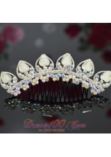 Custom Made Tiara With Beaded and Rhinestones Decorate