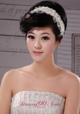 White Imitation Pearls Lace Special Occasion Fascinators