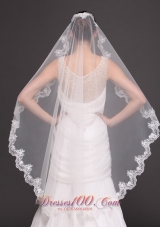 Hot Saling Tulle With Appliques One-tier Wedding Veil