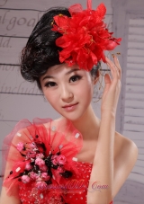 Red Best Sale Hat Flower Wedding Headpieces