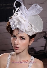 Fashionable Feather/ Ribbons Bridal Hat/ Headpiece