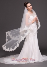 Lace Over Bridal Veils Two-tier For Wedding