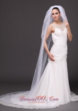 Three-tier and Pearl Trim Edge Bridal Veils For Wedding