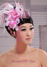 White Feather and Net Flowers With Beading New Arrival