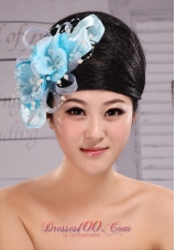Light Blue Pearl Exclusive Taffeta and Organza Fascinator