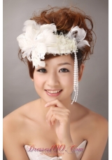 White Feather Wedding and Special Occasion Lace Fascinators