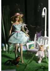 Hand Made Flowers Decorate Princess Party Clothes Gown For Barbie Doll