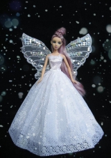 New Amazing White Handmade Party Dress Barbie Clothes Gown For Barbie Doll