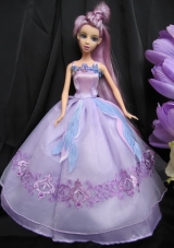Pretty Straps Lilac Dress With Sequins Made To Fit The Barbie Doll
