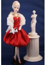 Lovely Red Party Dress With Knee-length For Barbie Doll