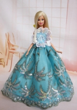 The Most Amazing Blue Dress With Sequins Made to Fit the Barbie Doll
