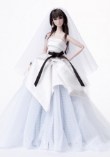 Fashion Handmade Barbie White Tulle Wedding Dress For Barbie Doll